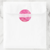 Rond Sticker Merci Aquarelle rose vif (Sac)