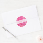 Rond Sticker Merci Aquarelle rose vif (Enveloppe)