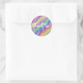 Rond Sticker Merci arc-en-ciel (Sac)