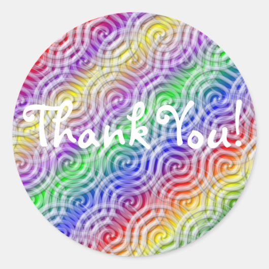 Rond Sticker Merci arc-en-ciel (Devant)