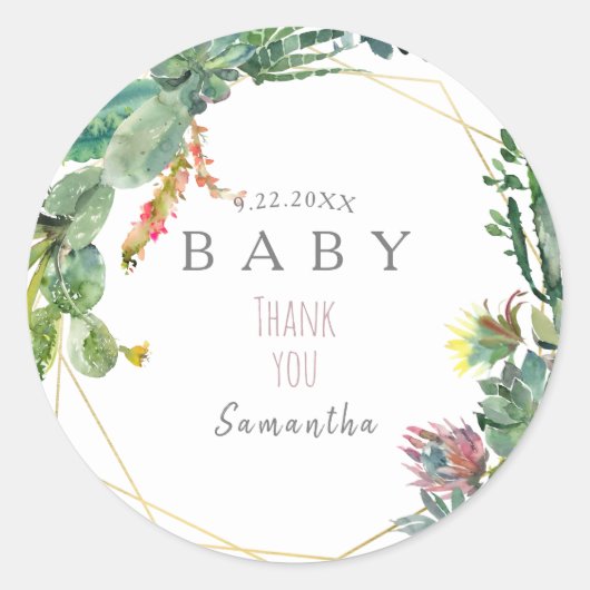 Rond Sticker Merci baby shower (Devant)
