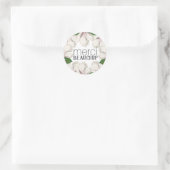 Rond Sticker Merci Beaucoup Merci Floral Magnolia (Sac)