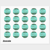 Rond Sticker Merci (Birini : aqua/brun) (Feuille)