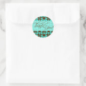 Rond Sticker Merci (Birini : aqua/brun) (Sac)