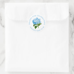 Rond Sticker Merci Blue Hydrangea Favoriser