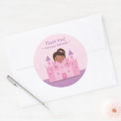 Rond Sticker Merci Castle African American Princess (Enveloppe)
