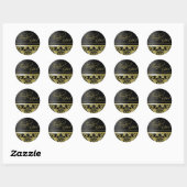 Rond Sticker Merci (Chaucer/or noir) (Feuille)