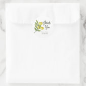 Rond Sticker Merci citrons aquarelle (Sac)