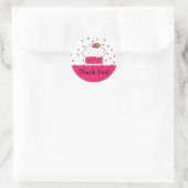Rond Sticker Merci Cupcake rose (Sac)
