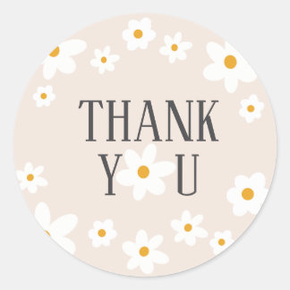 Rond Sticker Merci Daisy 1er anniversaire