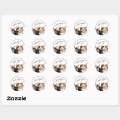 Rond Sticker Merci d'anniversaire de chats mignons (Feuille)