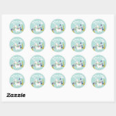 Rond Sticker Merci d'anniversaire de Llama mignon et co (Feuille)