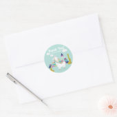 Rond Sticker Merci d'anniversaire de Llama mignon et co (Enveloppe)
