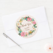 Rond Sticker Merci d'anniversaire Fleurs (Enveloppe)