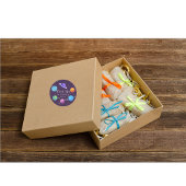 Rond Sticker Merci d'anniversaire spatial