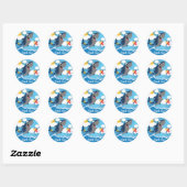 Rond Sticker Merci d'attaque de requin Favoriser (Feuille)