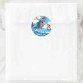 Rond Sticker Merci d'attaque de requin Favoriser (Sac)