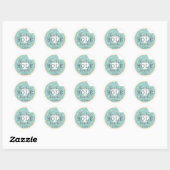 Rond Sticker Merci de Baby shower de Donut vert (Feuille)