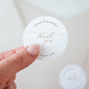 Rond Sticker Merci de mariage élégant et moderne
