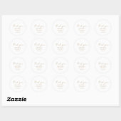 Rond Sticker Merci de mariage moderne Gold Script Favor (Feuille)