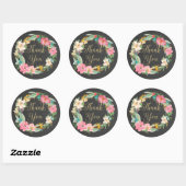 Rond Sticker Merci de tableau de bord des fleurs (Feuille)