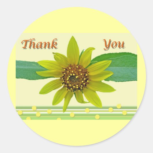 Rond Sticker Merci de tournesol (Devant)