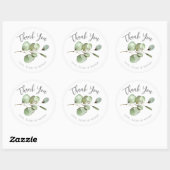 Rond Sticker Merci Eucalyptus (Feuille)