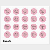 Rond Sticker Merci Fancy rose Gratitude (Feuille)