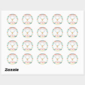 Rond Sticker Merci Favor | Boho Chic (Feuille)