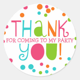 Rond Sticker Merci Favor Polka Dot Party
