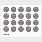 Rond Sticker Merci Favor Wedding (Feuille)