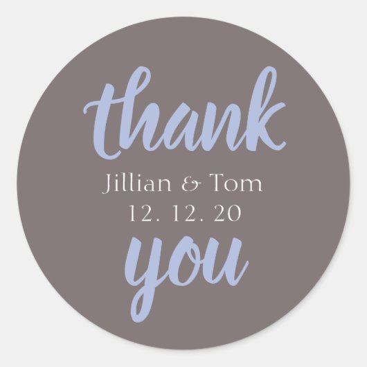 Rond Sticker Merci Favor Wedding (Devant)