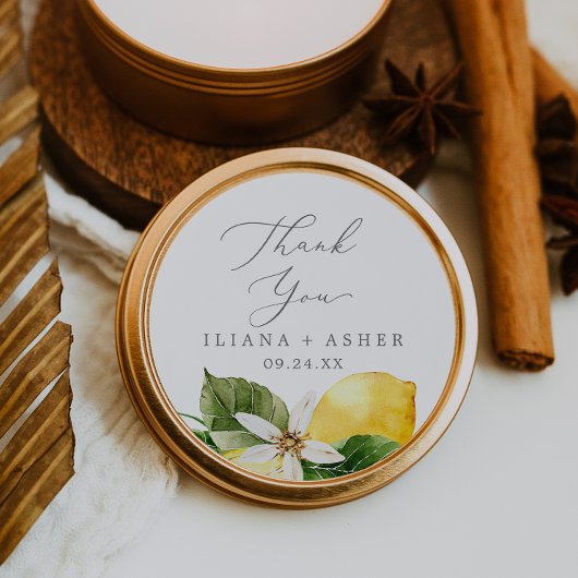 Rond Sticker Merci Favori de citron moderne