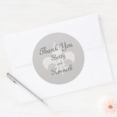 Rond Sticker Merci Fleur de Lise en gris fumée (Enveloppe)