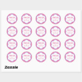 Rond Sticker Merci Fleurs et Grilles (Feuille)