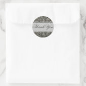 Rond Sticker Merci Floral Argent/Sceau (Sac)