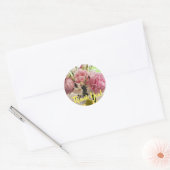 Rond Sticker Merci floral Peonies (Enveloppe)