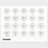 Rond Sticker Merci Floral Wreath (Feuille)