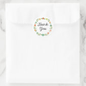Rond Sticker Merci Floral Wreath (Sac)