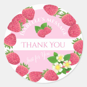 Rond Sticker Merci fraise