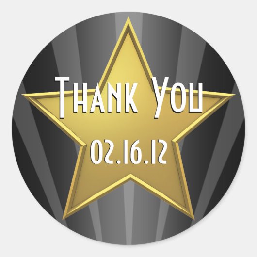 Rond Sticker Merci Hollywood Star (Devant)