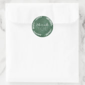 Rond Sticker Merci Laurel Emerald Green Chalkboard (Sac)