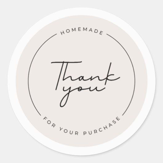 Rond Sticker Merci - Maison (Devant)