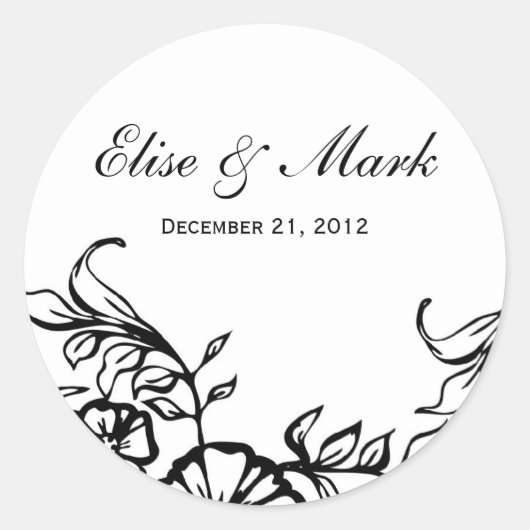Rond Sticker Merci mariage (Devant)