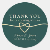 Rond Sticker Merci Mariage Emerald Green (Devant)