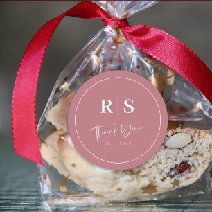 Rond Sticker Merci mariage - Glam or Rose
