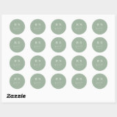 Rond Sticker Merci mariage - Sage & Elegance (Feuille)