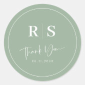 Rond Sticker Merci mariage - Sage & Elegance (Devant)
