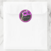 Rond Sticker Merci Masquerade Party - rose chaud (Sac)
