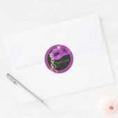Rond Sticker Merci Masquerade Party - rose chaud (Enveloppe)